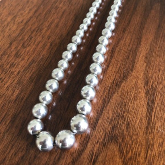 Authentic Tiffany & Co. Silver Bead Necklace - Picture 2 of 3